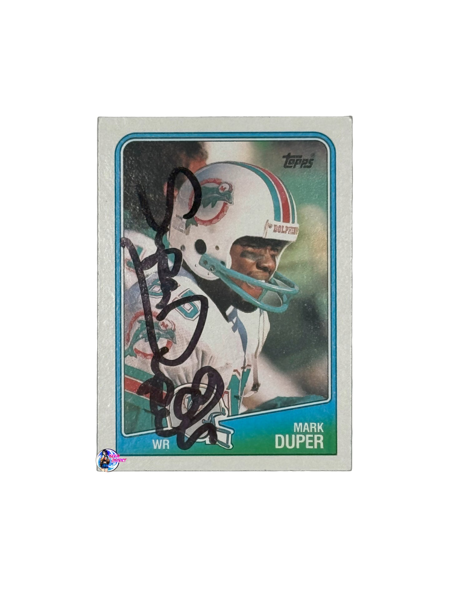 1988 Topps #193 Mark Duper (Miami Dolphins) (Autographed)