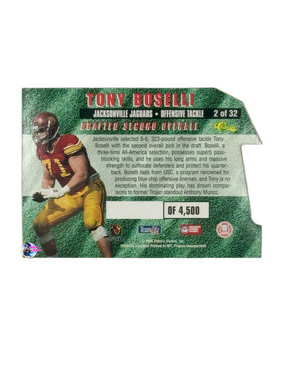 1995 Classic 1st Round Pick card Tony Boselli (2) (Jacksonville Jaguars)