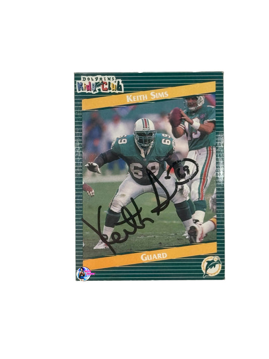 1995 Dolphins Kids Club Keith Sims (Autographed)