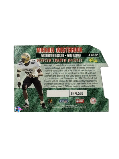 1995 Draft Classic 1st Round Pick Card Michael Westbrook (4 of 32) (Washington Redskins)