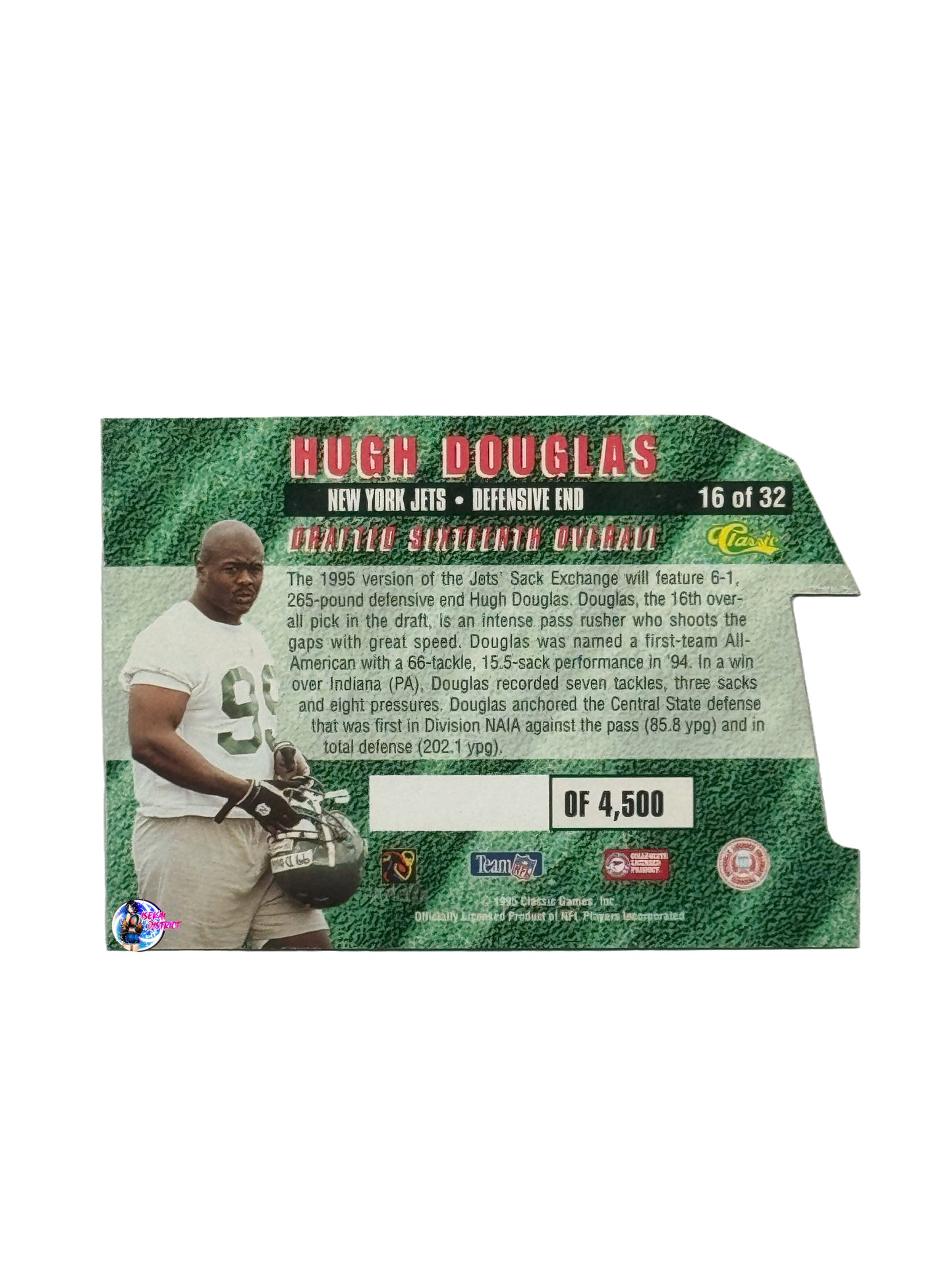 1995 Draft Classic 1st Round Pick card Hugh Douglas (16) (New York Jets)