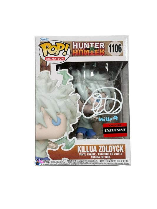 Funko Pop: HunterxHunter Killua Zoldyck #1106(AAA exl.) Signed by English Voice actor Cristina Vee