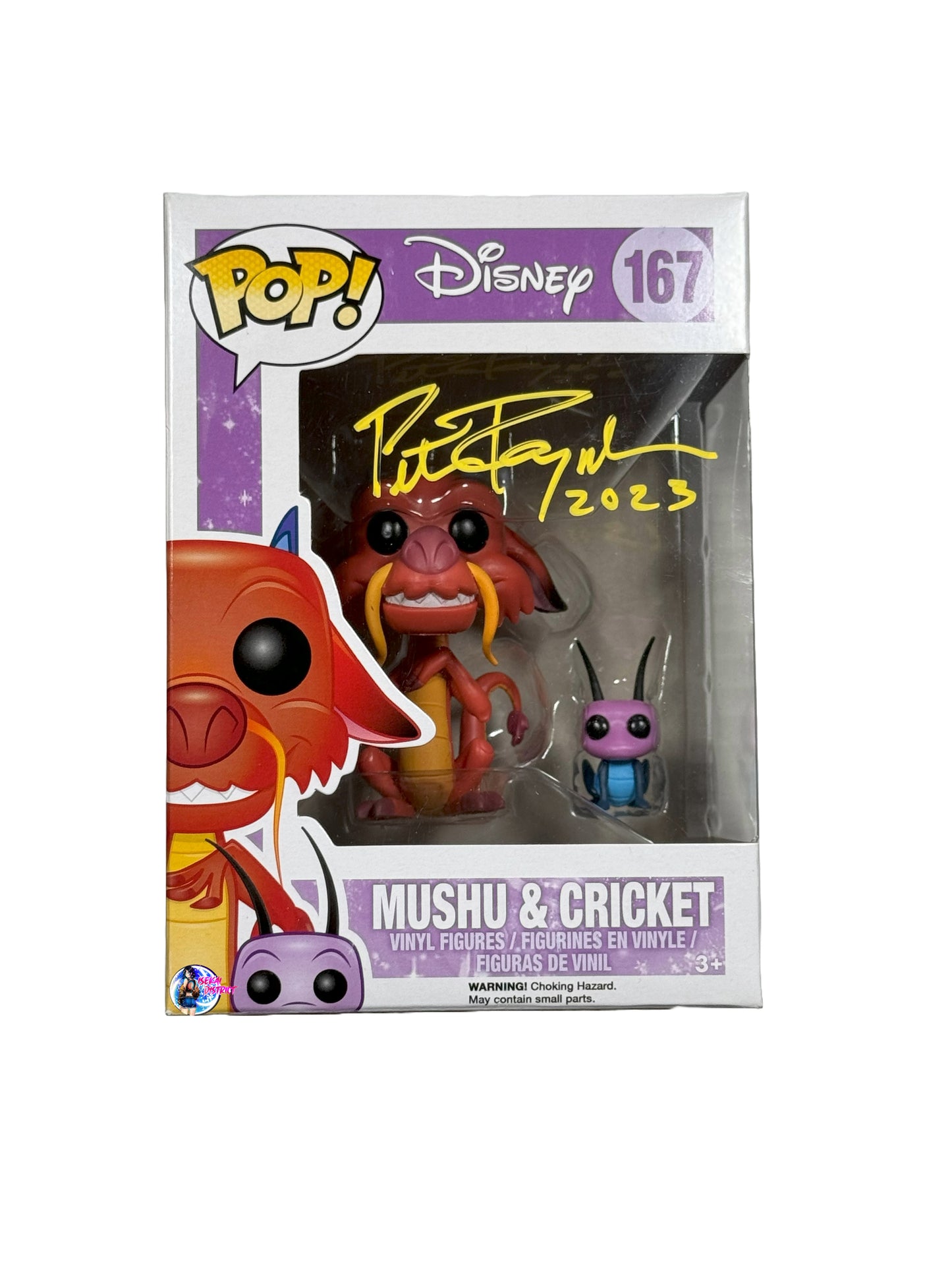 Funko Pop: Mulan Mushu & Cricket #167 Signed by Illustrator Peter Raymundo