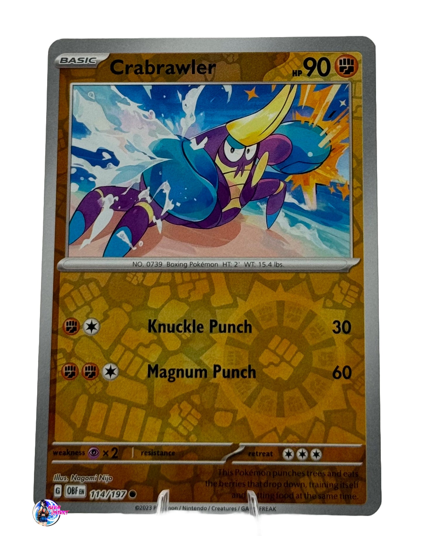 Pokemon Obsidian Flames: Crabrawler Reverse Holo