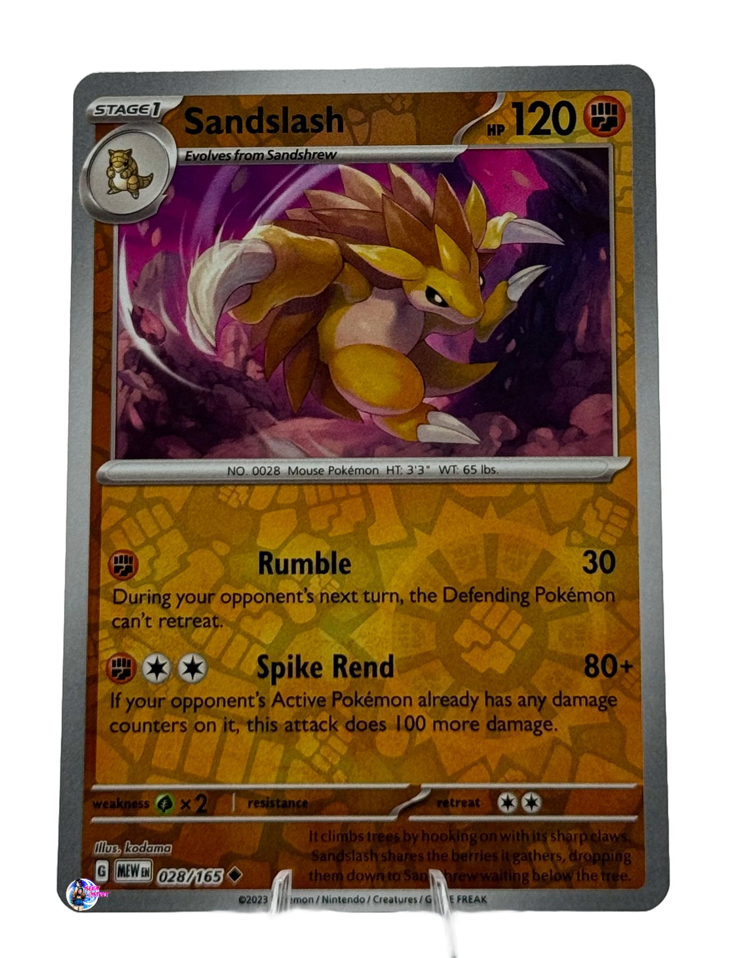 Pokemon 151: Sandslash Reverse Holo #028