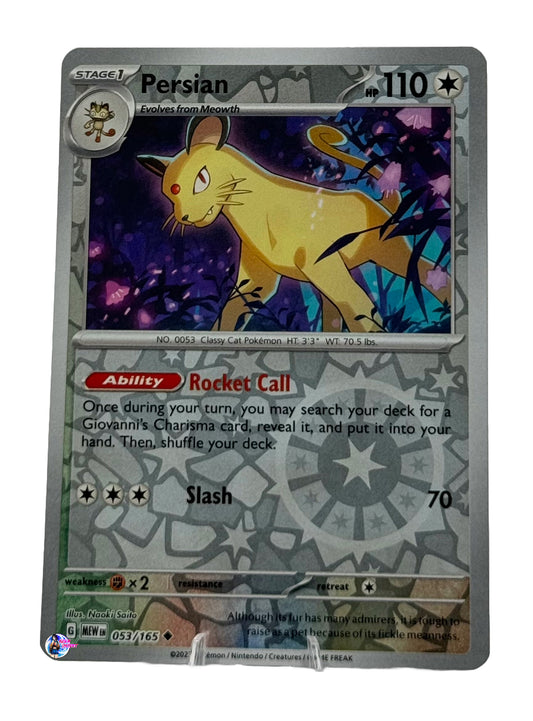 Pokemon 151: Persian Reverse Holo #053