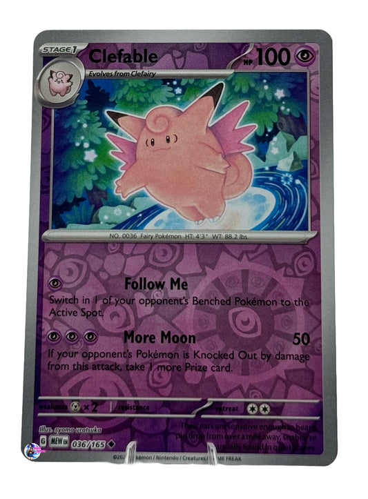 Pokemon 151: Clefable Reverse Holo #036