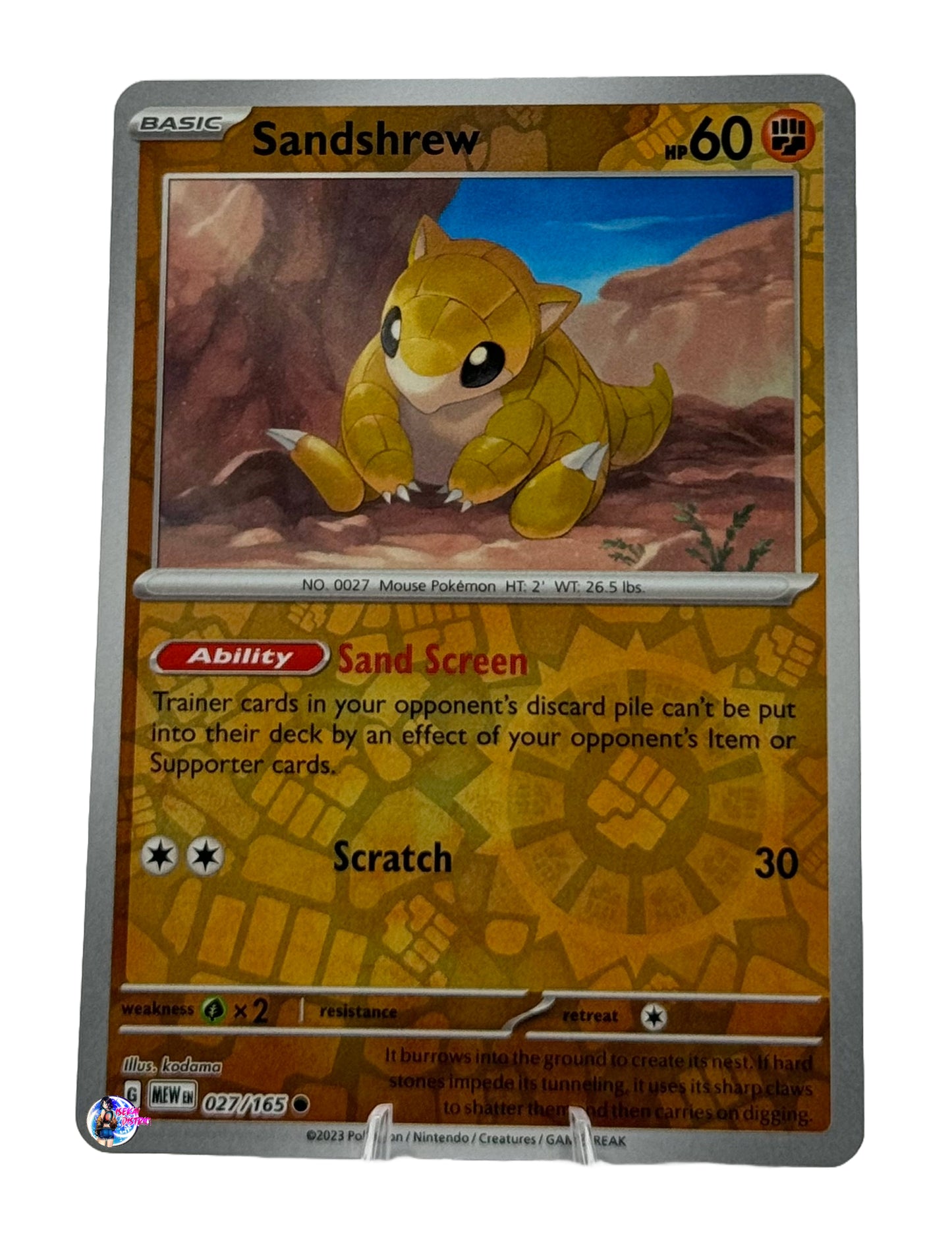 Pokemon 151: Sandshrew Reverse Holo #027