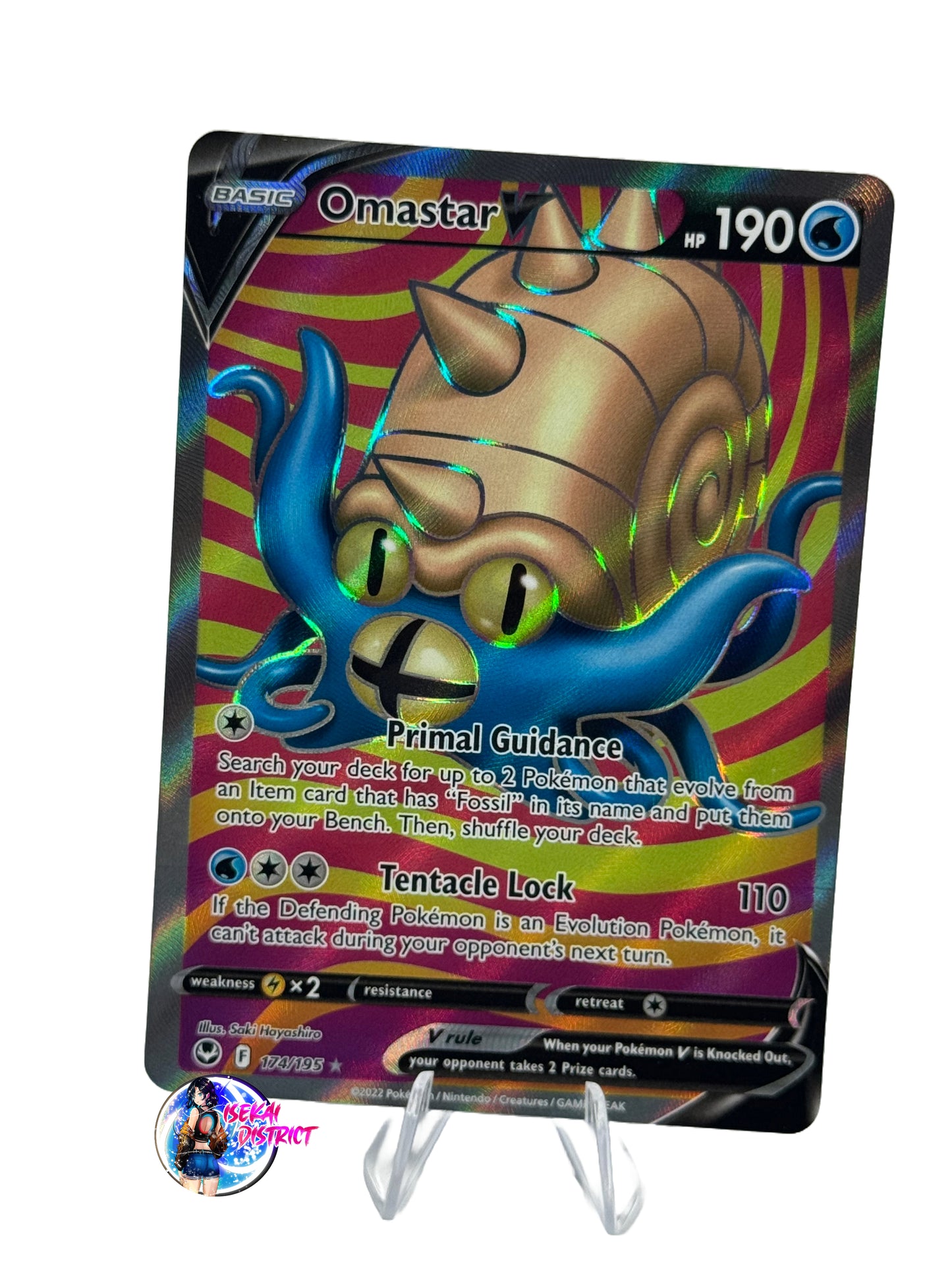 Pokemon Silver Tempest: Omastar V  Full Art #174