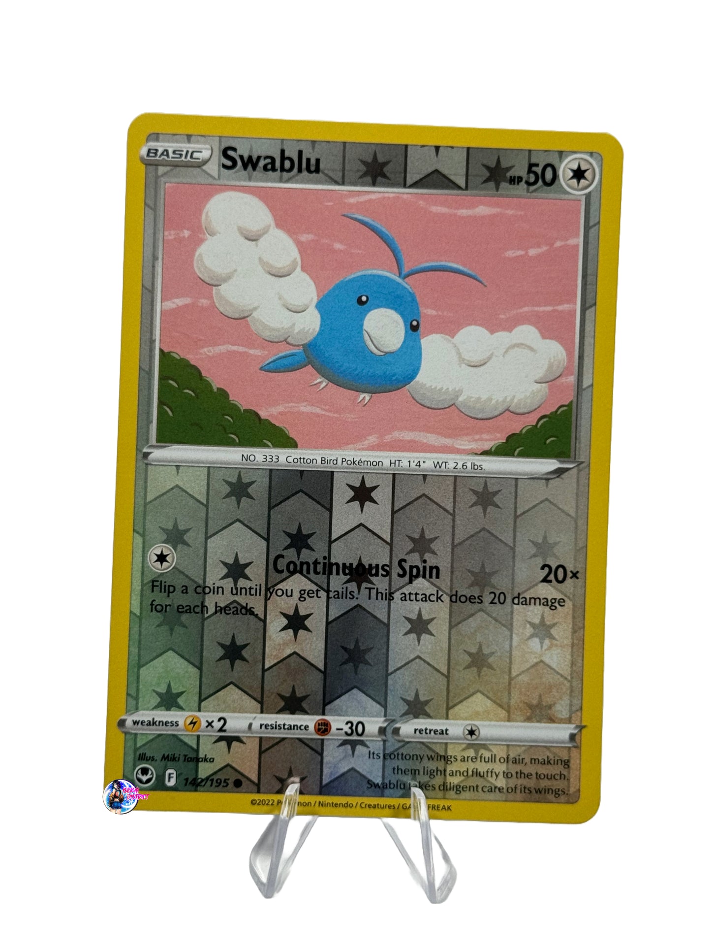 Pokemon: Silver tempest Swablu Reverse Holo #142