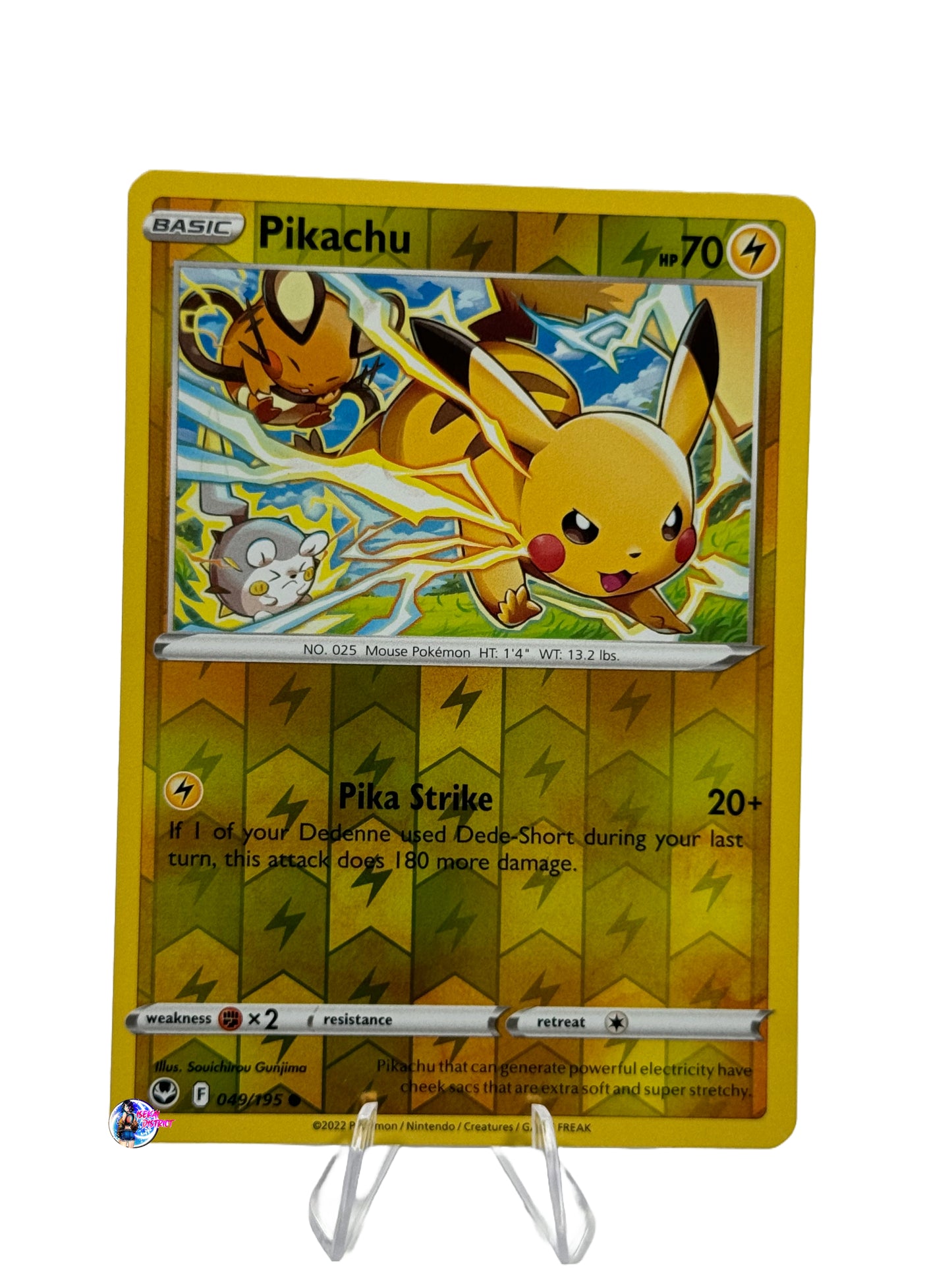 Pokemon: Silver tempest: Pikachu Reverse Holo #049