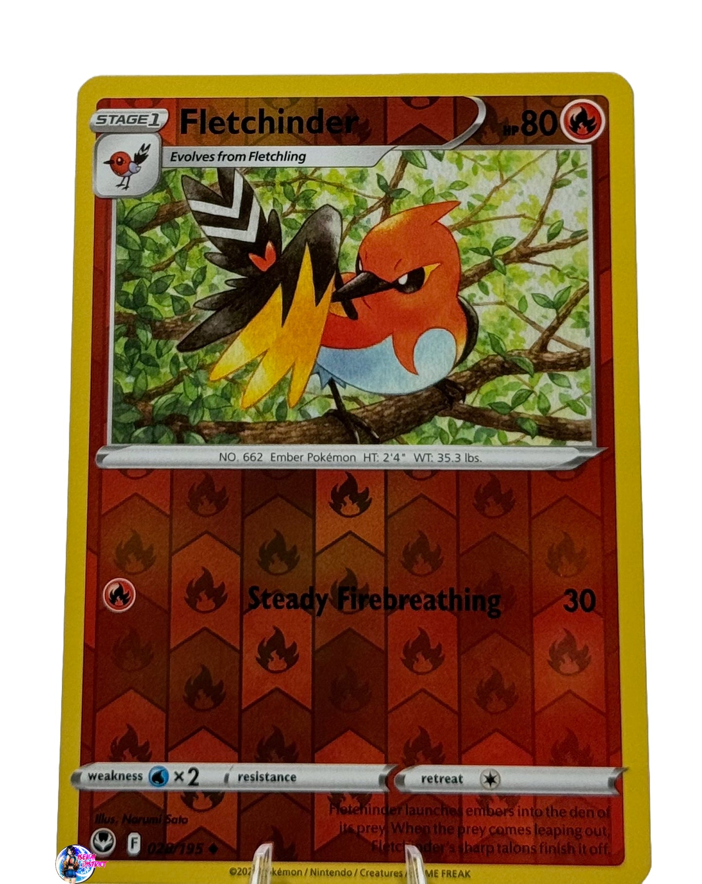 Pokemon Silver Tempest: Fletchinder Reverse Holo #028