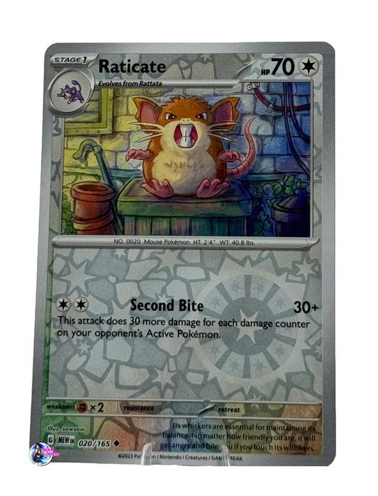 Pokemon 151: Raticate Reverse Holo #020