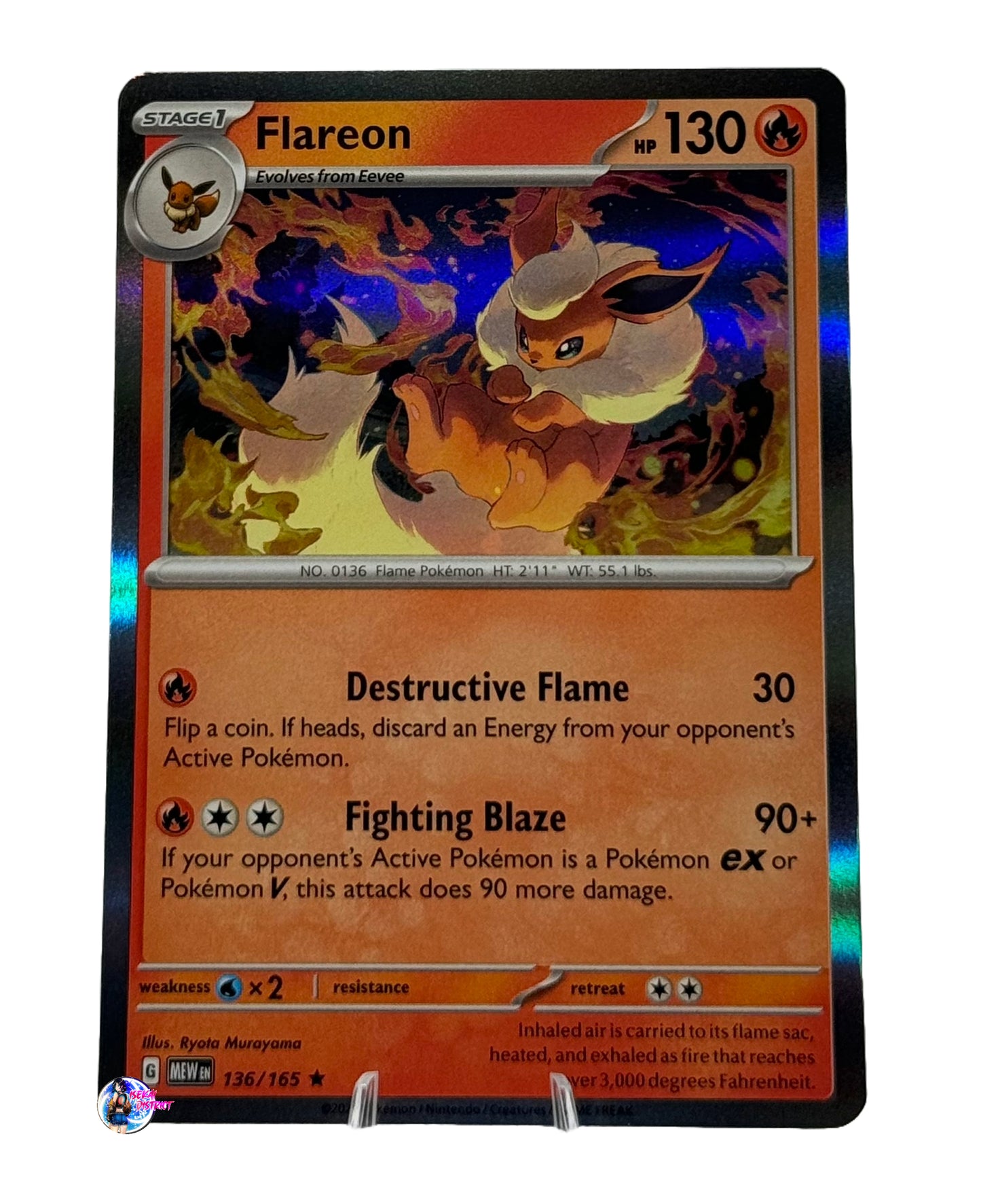 Pokemon 151: Flareon Holo #136