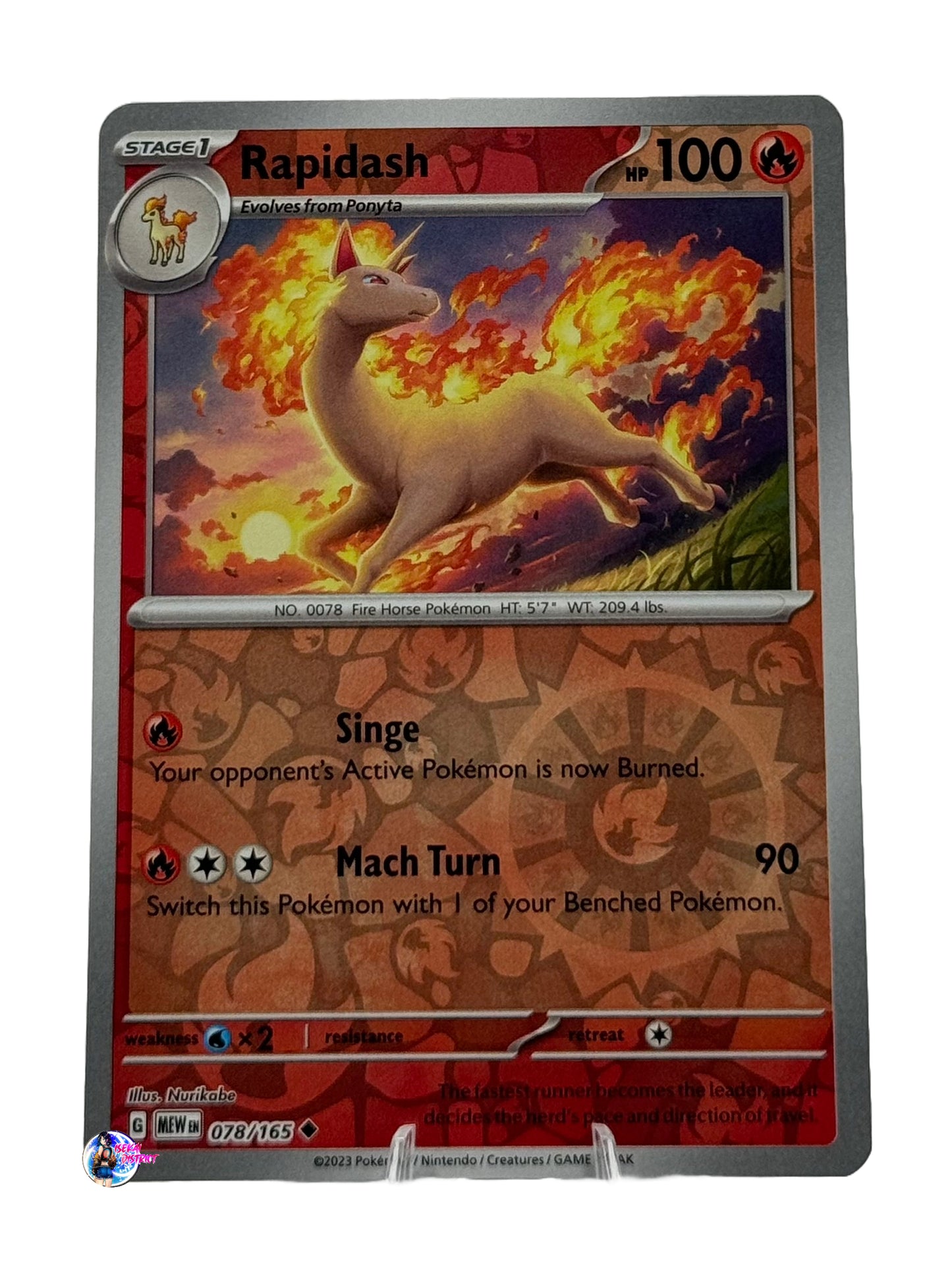 Pokemon 151: Rapidash Reverse Holo #078