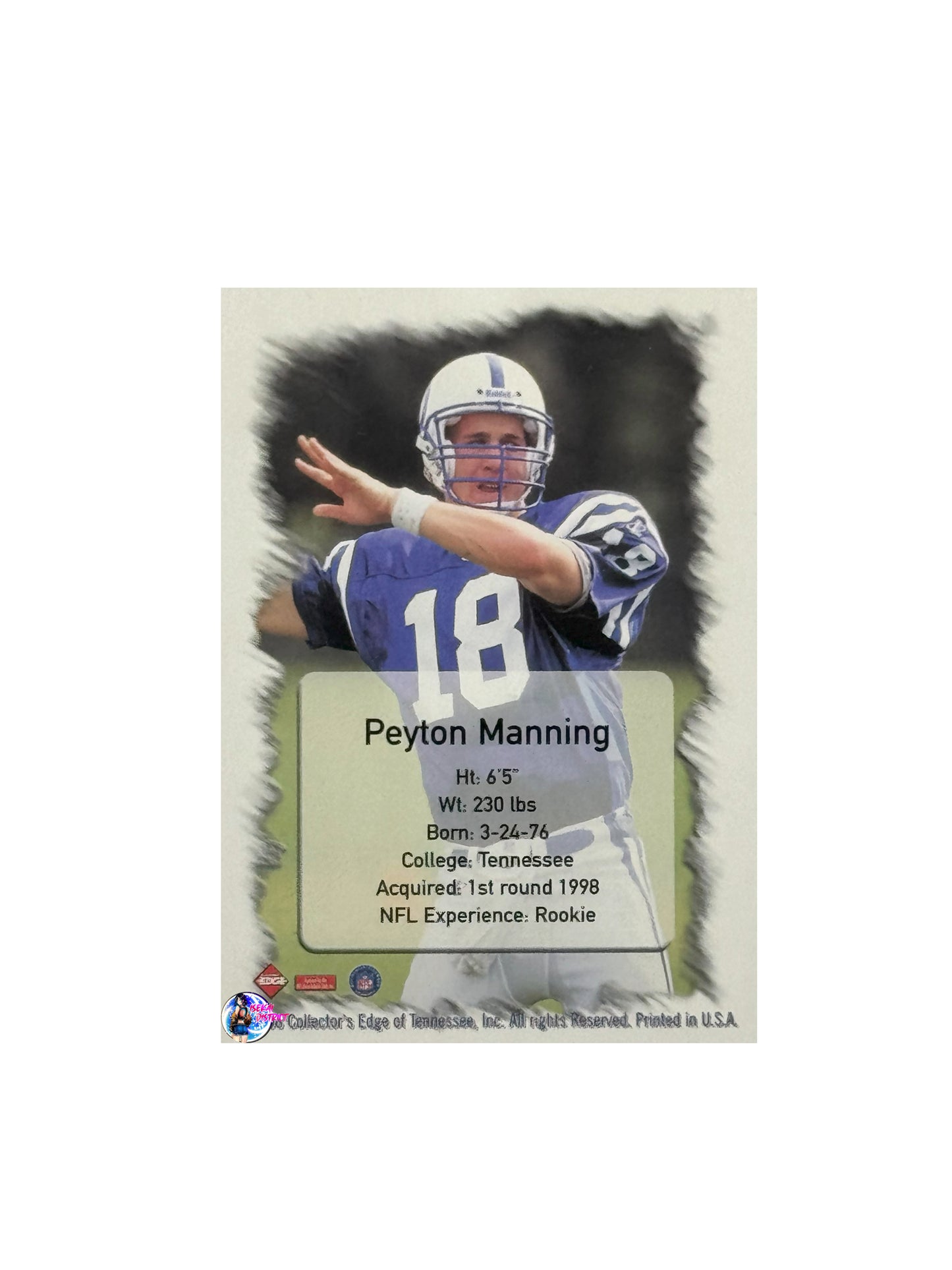 1998 Collectors Edge Rookie Promo Peyton Manning (Indianapolis Colts)