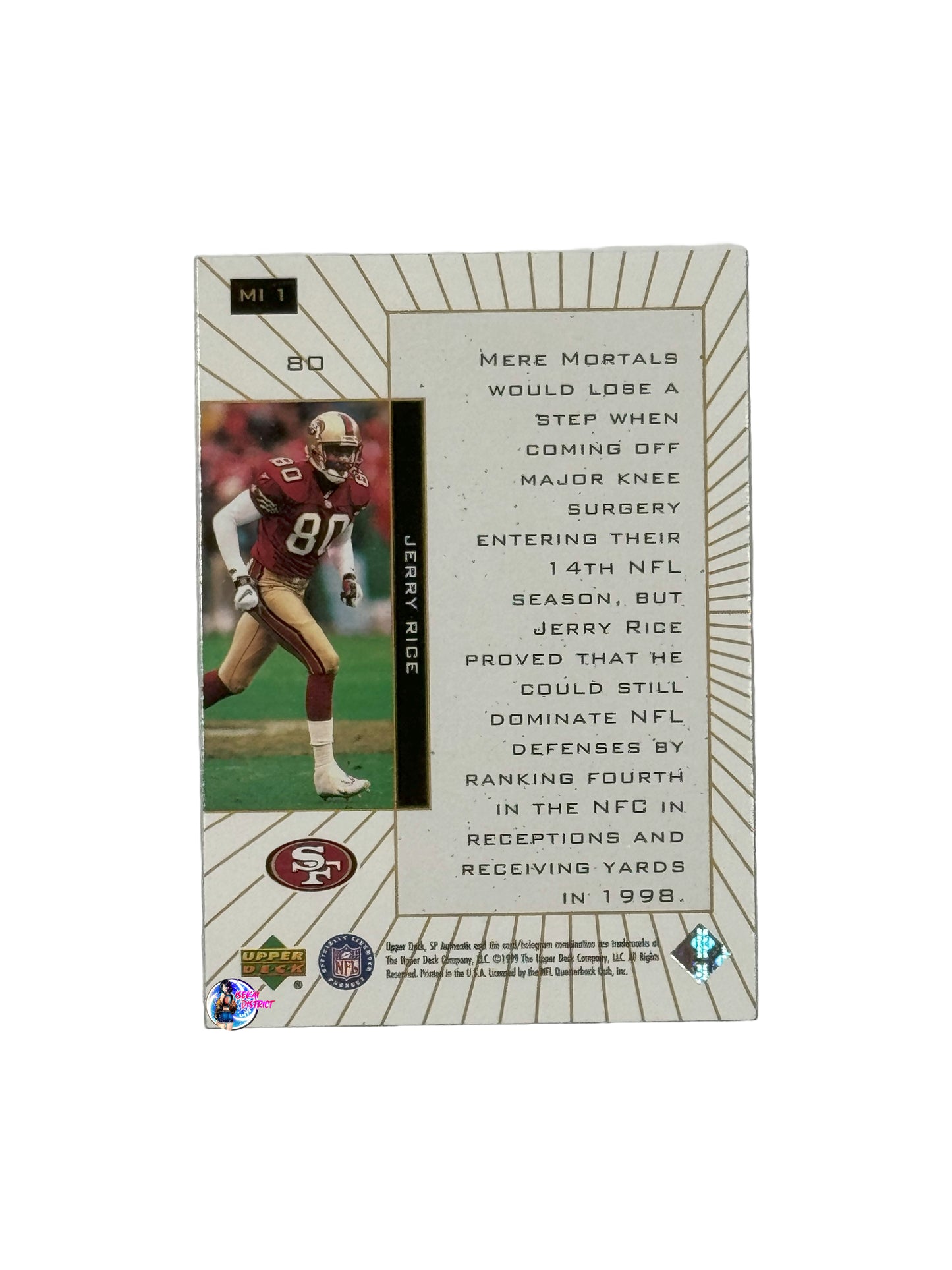 1999 Upper Deck  SP Authentic Maximum Impact #MI1 Jerry rice (San Francisco 49ers)