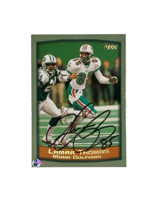 1999 Topps #48 Lamar Thomas (Miami Dolphins) (Signed)