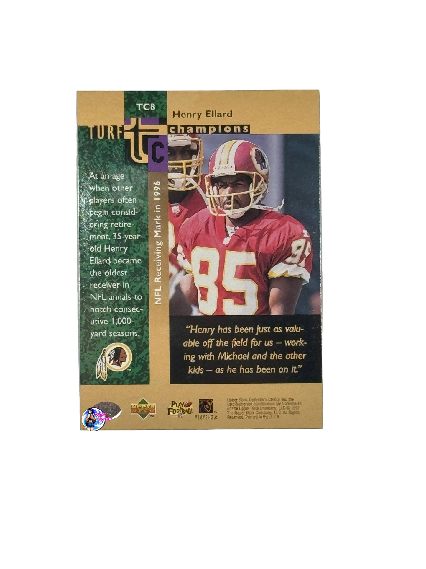 1997 Upper Deck Collectors Choice (Turf Champions) Henry Ellard #TC8 (Washington Redskins)