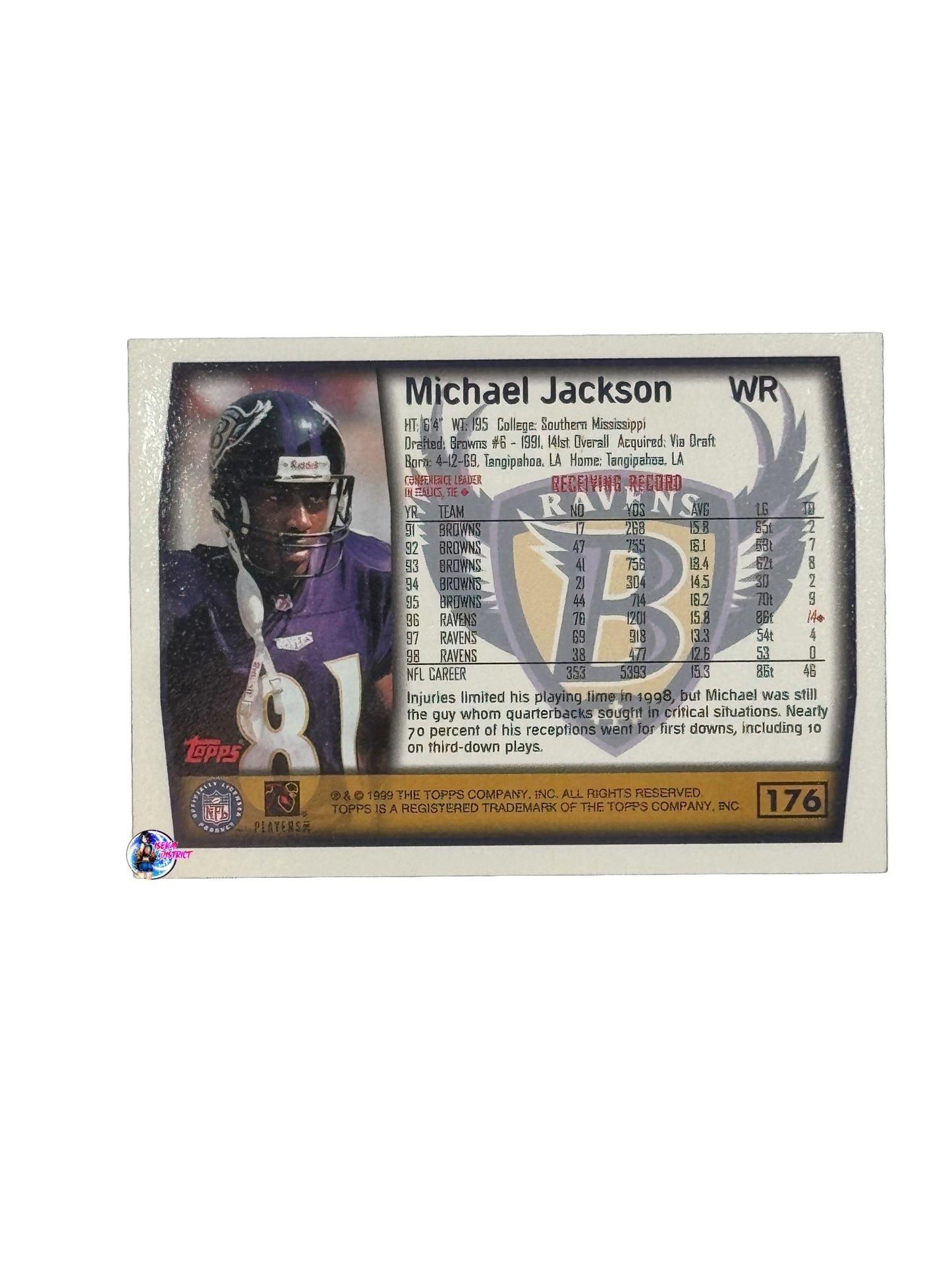 1999 Topps Michael Jackson #176 (Baltimore Ravens)