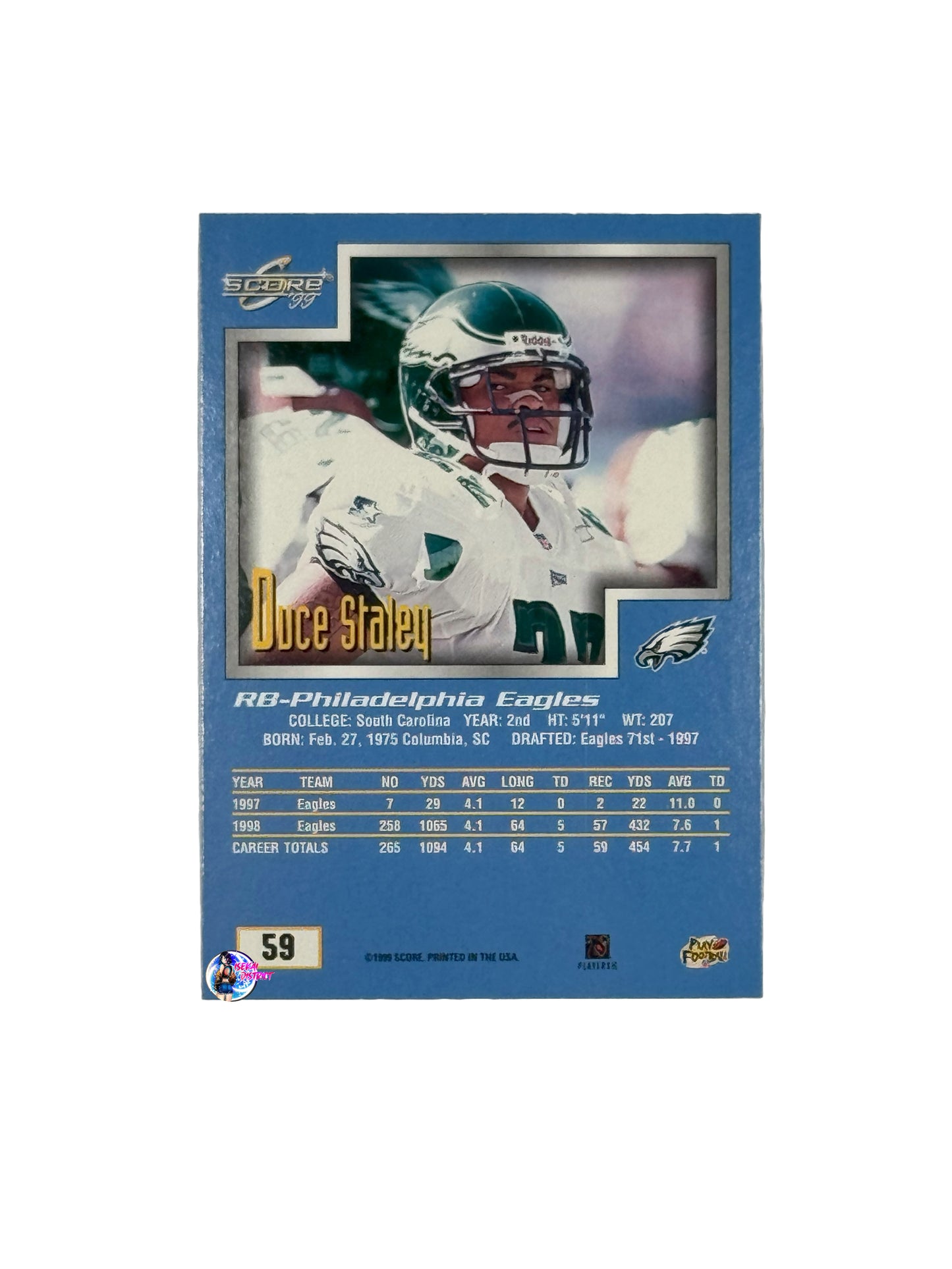 1999 Score Supplemental 59 Duce Staley (Philadelphia Eagles)