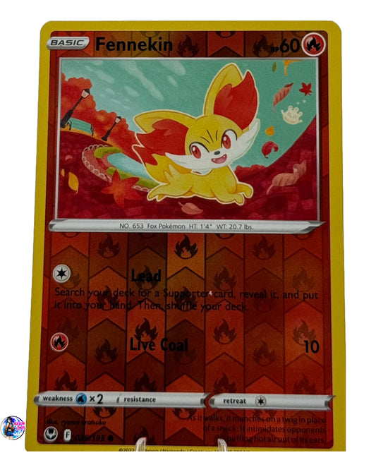 Pokemon Silver Tempest Fennekin Reverse Holo